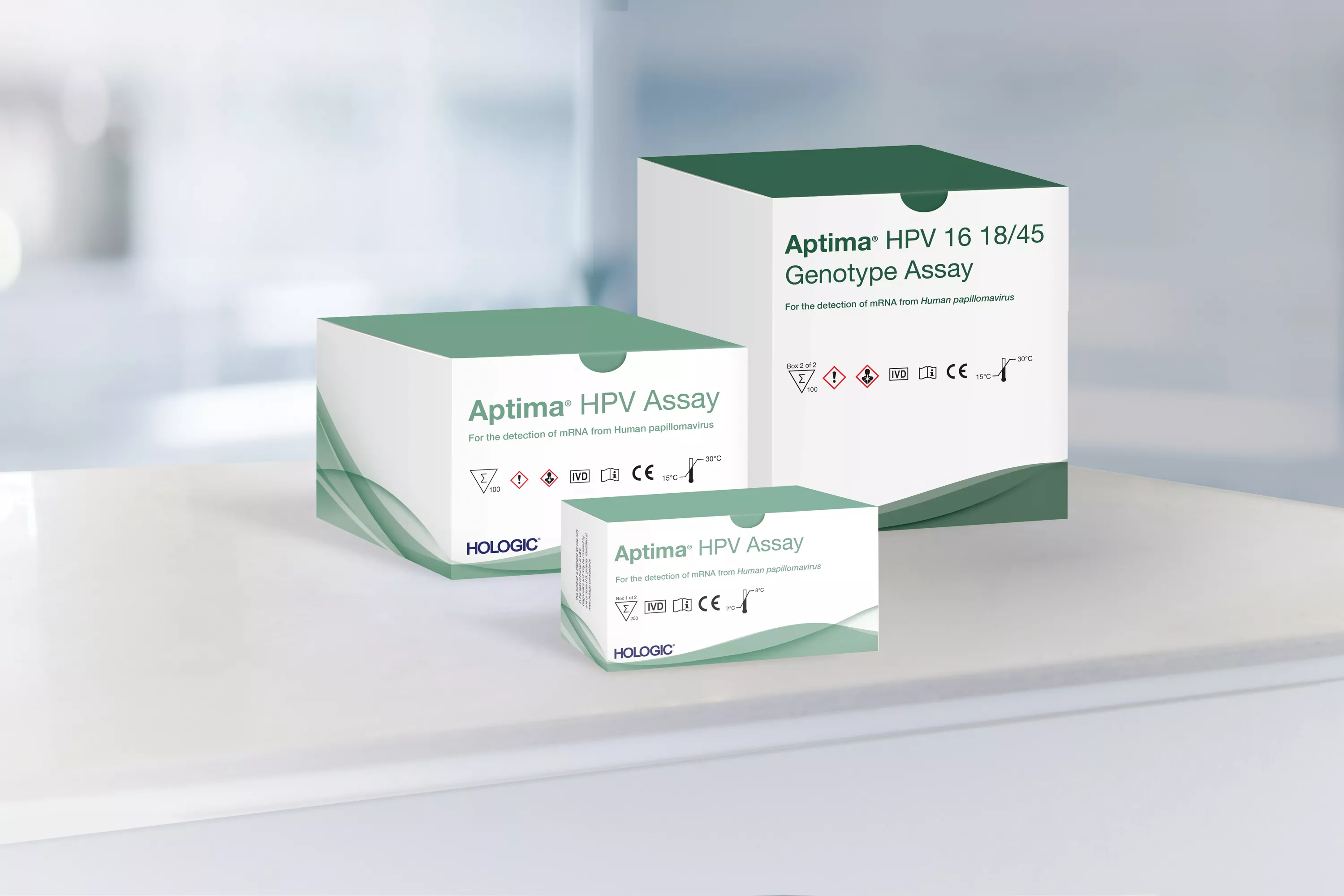 Assaydozen met laboratorium op achtergrond