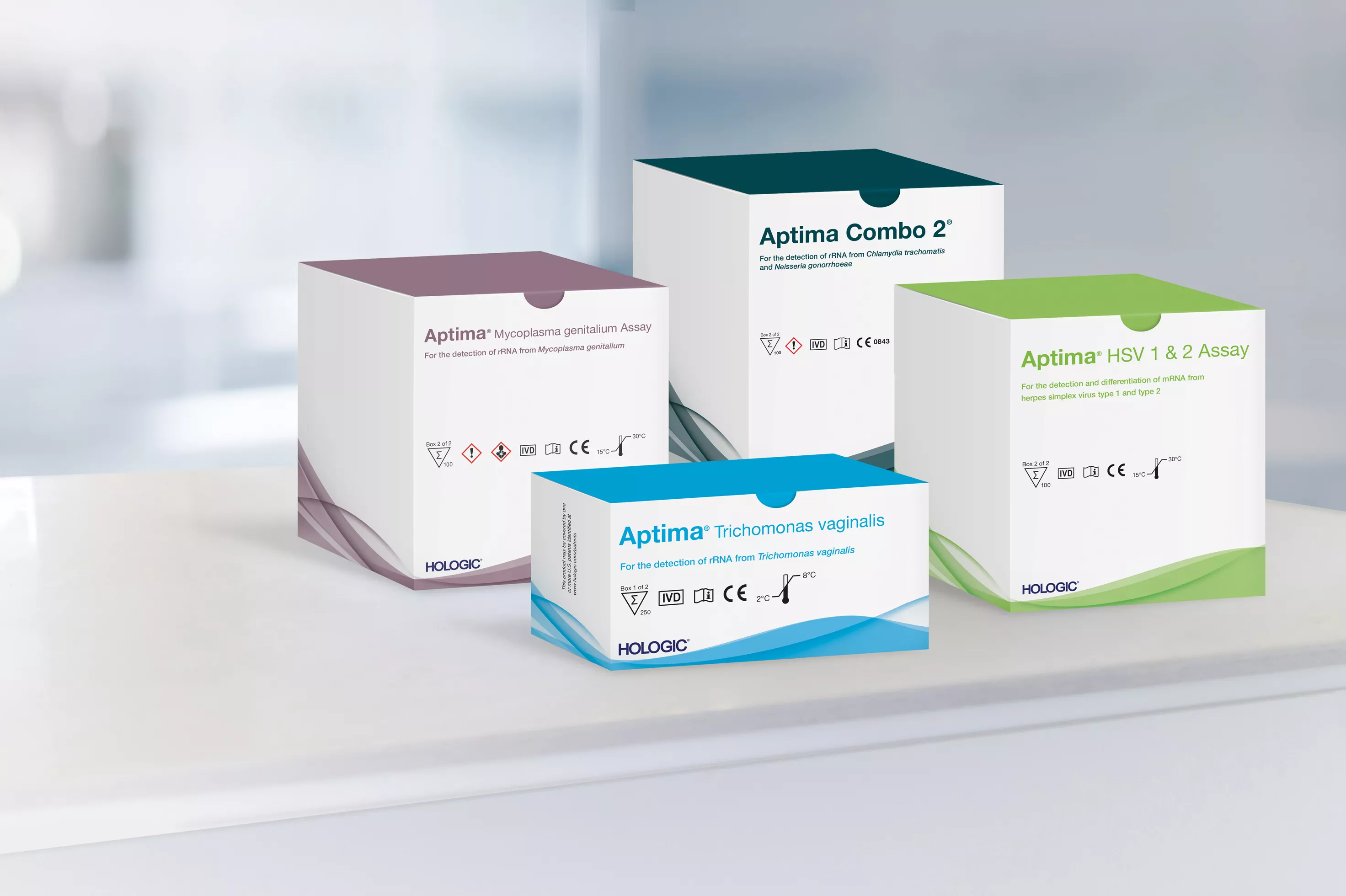 Assaydozen met laboratorium op achtergrond