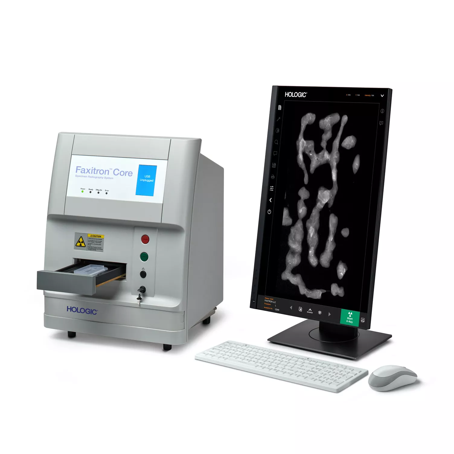 Systeem voor radiografie van monsters op witte achtergrond