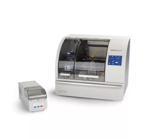 Cellient® automatisch celbloksysteem op witte achtergrond