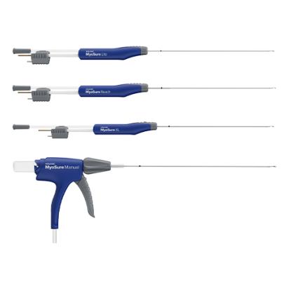 Het MyoSure® tissue removal portfolio op witte achtergrond